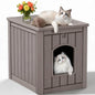 Cat Litter Box Enclosure, Multi-Functional Hidden Cat Litter Box Furniture & Cat Box Enclosure Cabinet with Side Table, Custom