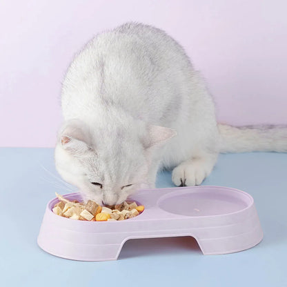 Double Pet Bowls 2 in 1 Candy Color Dog Food Water Feeder Pet Drinking Dish Feeder Cat Puppy Feeding Supplies Pet Accessories