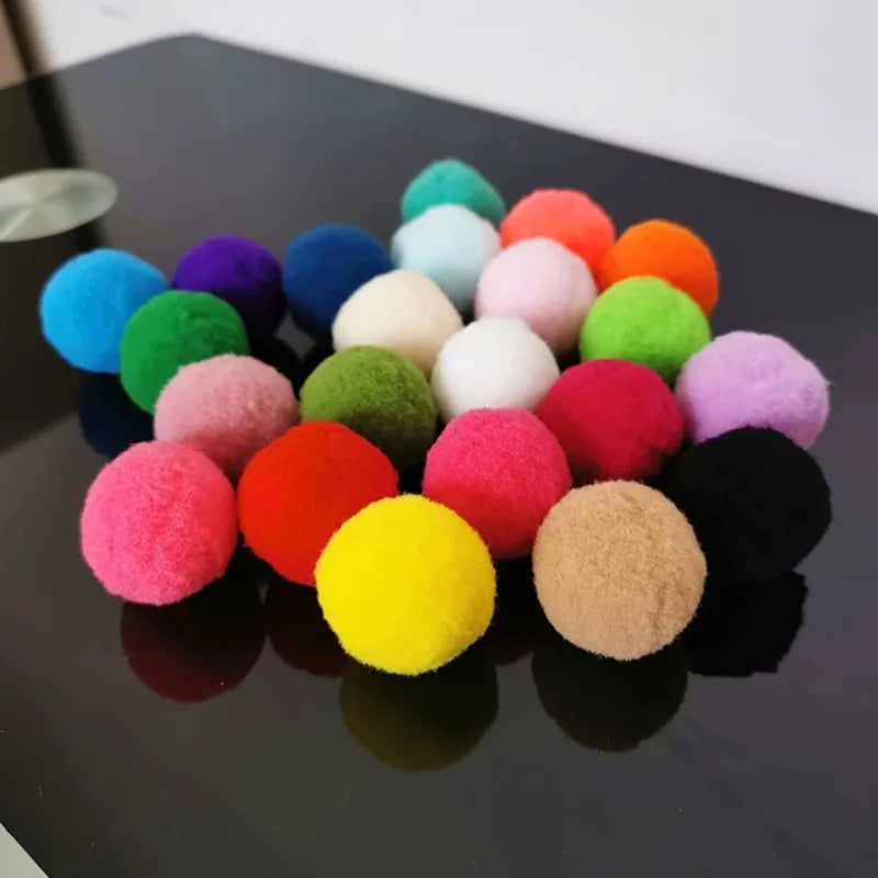 10pcs Plush Ball Cat Toys Colorful Cat Toys Creative Interactive Bouncy Ball Funny Indoor Kitten Balls Chew Toy Cat Supplies