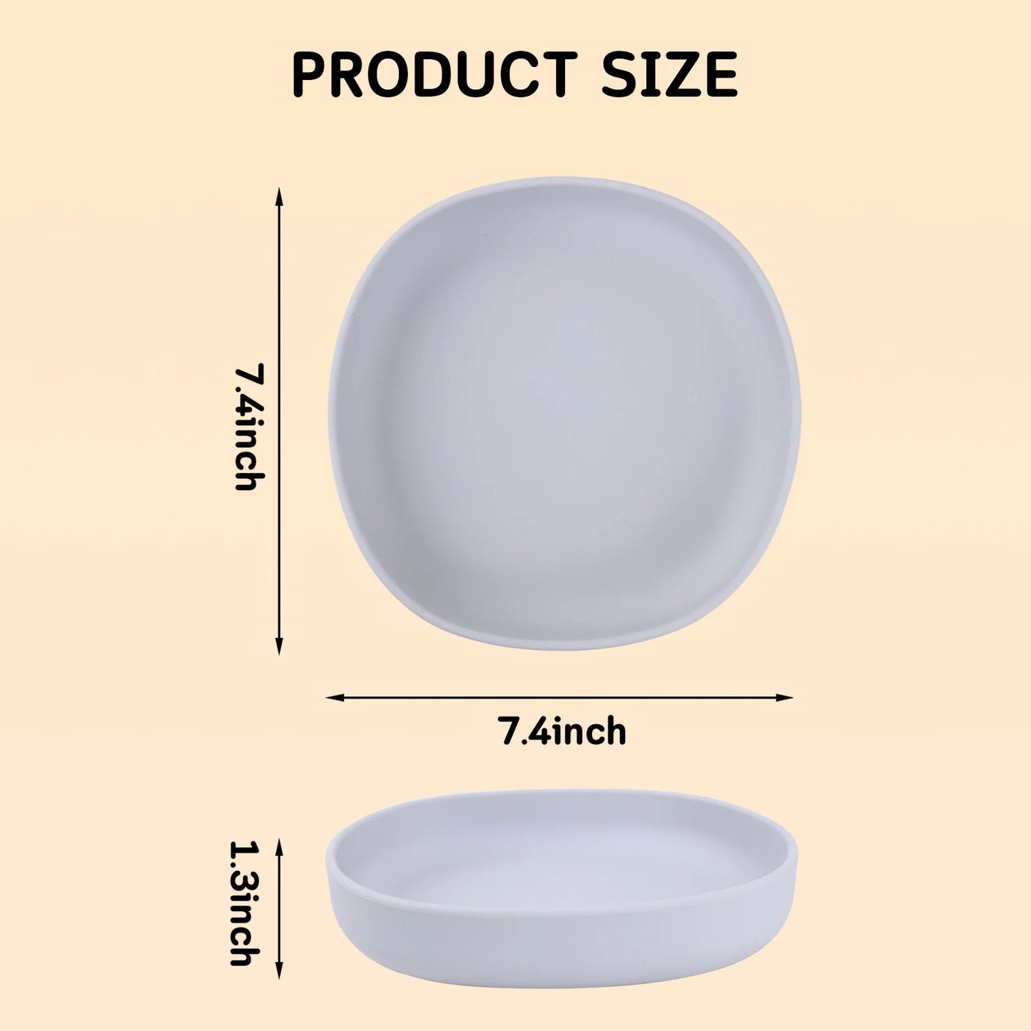 2PCS Whisker-Friendly Silicone Cat Plates, Wide Shallow Pet Bowls, Non-Spill Feeding Dish for Dry Wet Food