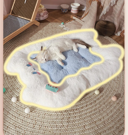 HOOPET Cat Mat  Cat Sleeping Cushion Cat Bed Pillow Mattress Pet Floor Mat Kennel Winter Warm Dog Mat Pet Supplies
