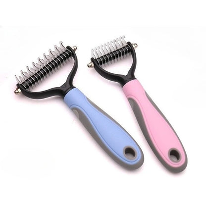 Professional Pet Deshedding Brush Dog Cat Comb Pet Fur Knot Cutter Grooming Shedding Tools Double Sided Pet Hair Remover Comb