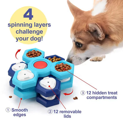 Interactive Slow Feeder Bowl New Durable Latex Dog Cat Puzzle Board Anti Boredom Pet Toy Anti Choking IQ Training Food Dish