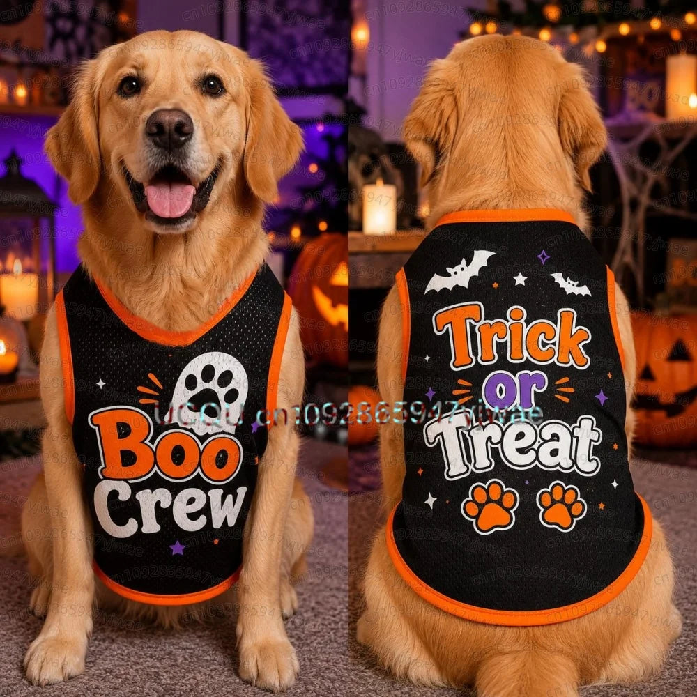 26 1PC Personalized Dog Jersey, Pet Halloween Pumpkin Lamp Dog Vest Puppy Dog Jersey, Halloween Dog Cat Vest