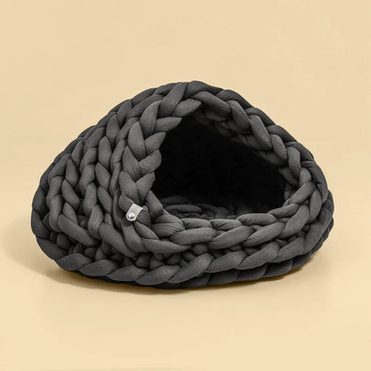 Cute Cat Bed Nest Small Dog Kennel Winter Thick House Weaving Pet Puppy Sleeping Bag Super Soft Cat Sleeping Bed Pet Cushion