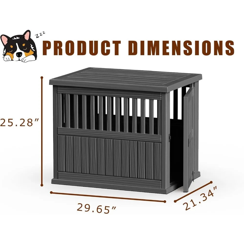 30 INCH Dog Crate Furniture Lockable Indoor Dog Kennel Dogs Cage Heavy Duty Decorative Pet Cage End Table for Small/Medium Dogs,