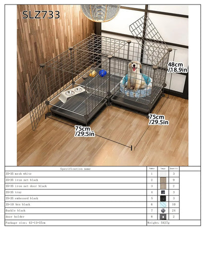 Dog Cage for Medium-Sized Dogs, Small Dogs, Indoor Teacup Dogs, Teddy, Labrador Villa Fence with Toilet, Dog Supplies