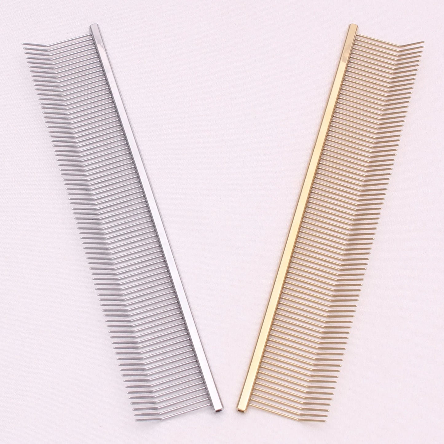 Copper Dog Grooming Combs Pet Boundary Knot Massage Tools Professional Salon Cat Hair Cleaning Crescent High Low Teeth 7817#