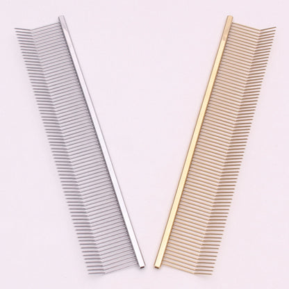 Copper Dog Grooming Combs Pet Boundary Knot Massage Tools Professional Salon Cat Hair Cleaning Crescent High Low Teeth 7817#