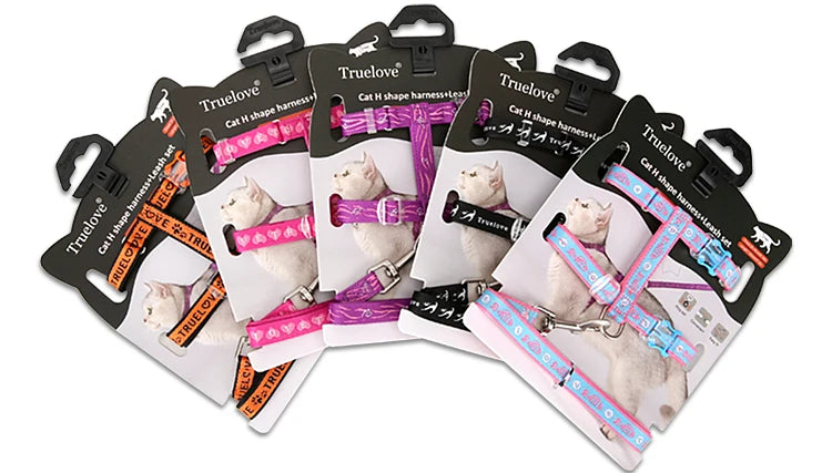 Truelove Pet Cat H-Shape Harness+Leash Set Vest-style and Puppy Chain Special Artifact to Prevent Break Free Home or Out TLH3912