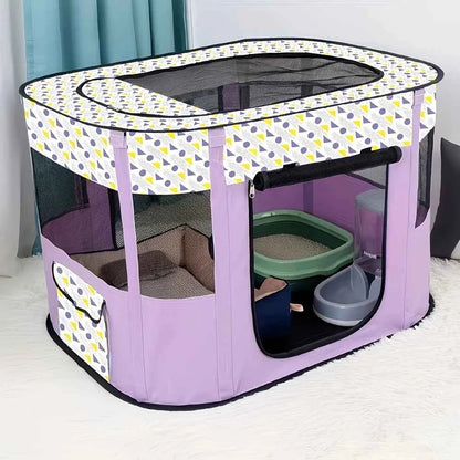Fashionable Foldable Rectangular Pet Cage (M/XL) for Dogs & Cats, Pet House & Playpen, Portable Tent Fence for Puppies & Kittens