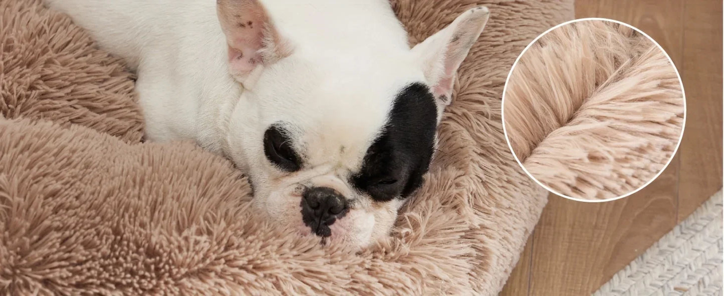 40-120cm Round Long Plush Dog Kennel Winter Warm Pet Sleeping Bed Dog House Dogs Cat Kennel Cushion Soft Sofa Pets Accessories