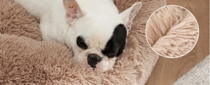 40-120cm Round Long Plush Dog Kennel Winter Warm Pet Sleeping Bed Dog House Dogs Cat Kennel Cushion Soft Sofa Pets Accessories