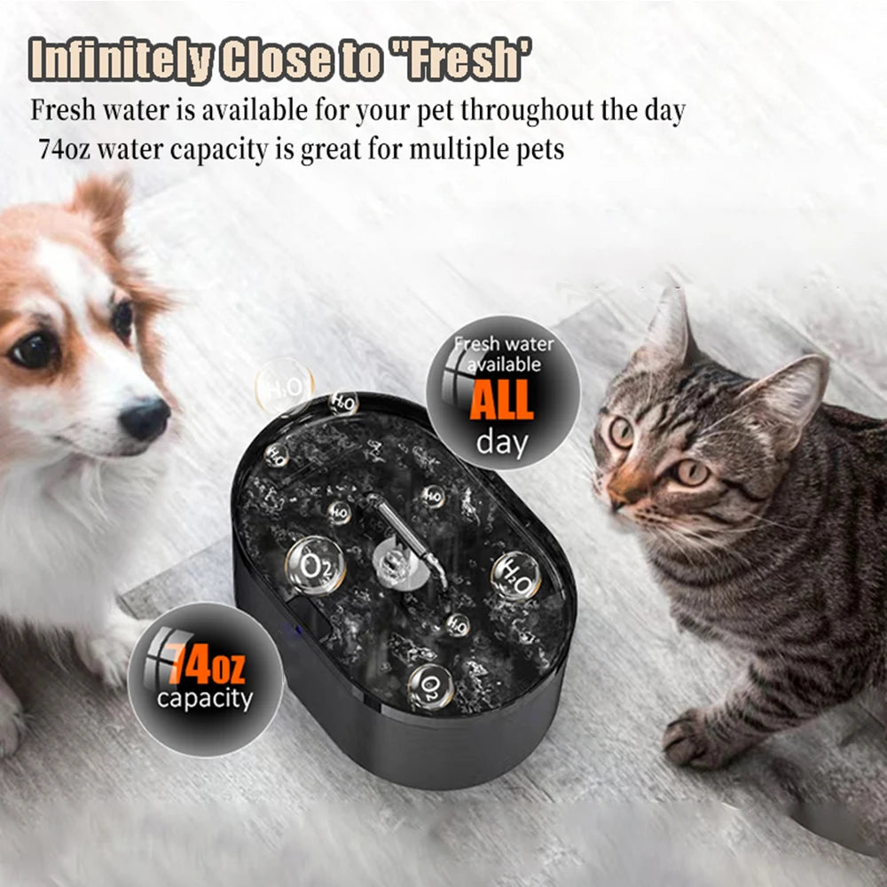 2.2L T-shaped Cat Water Fountain,Pet Water Dispenser With Filter,Dog Drinking Fountain For Cats,Ultra Quiet Water Pump