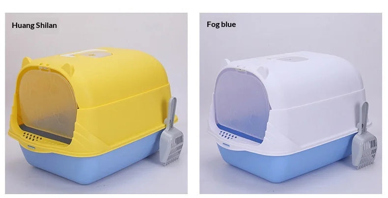 Cleaning Cat Litter Box Large Enclosed Anti Splash UV Sterilization Odor Control Pet Toilet Cat Supplies Cat Litter Catcher