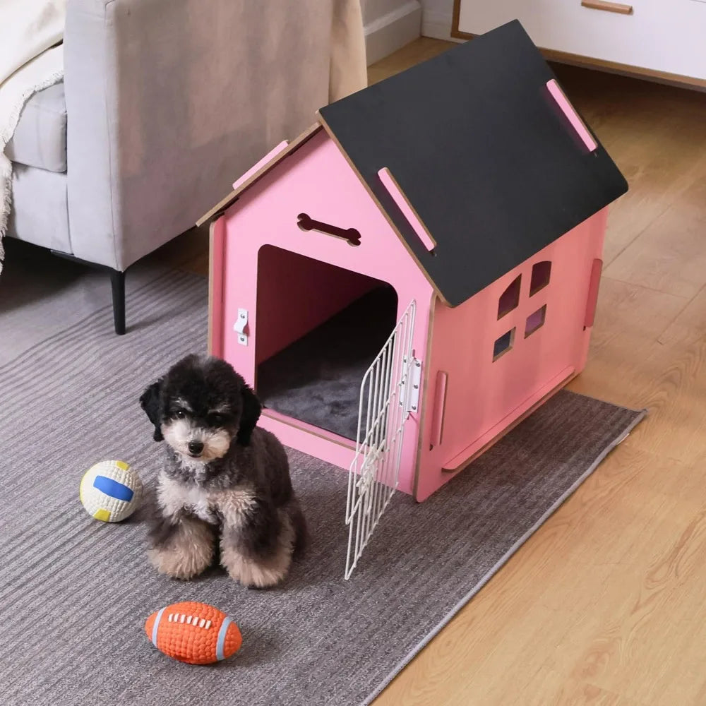 Dog House Indoor for Small Dogs or Cats, Cozy Wooden Design, Small Indoor Bed House