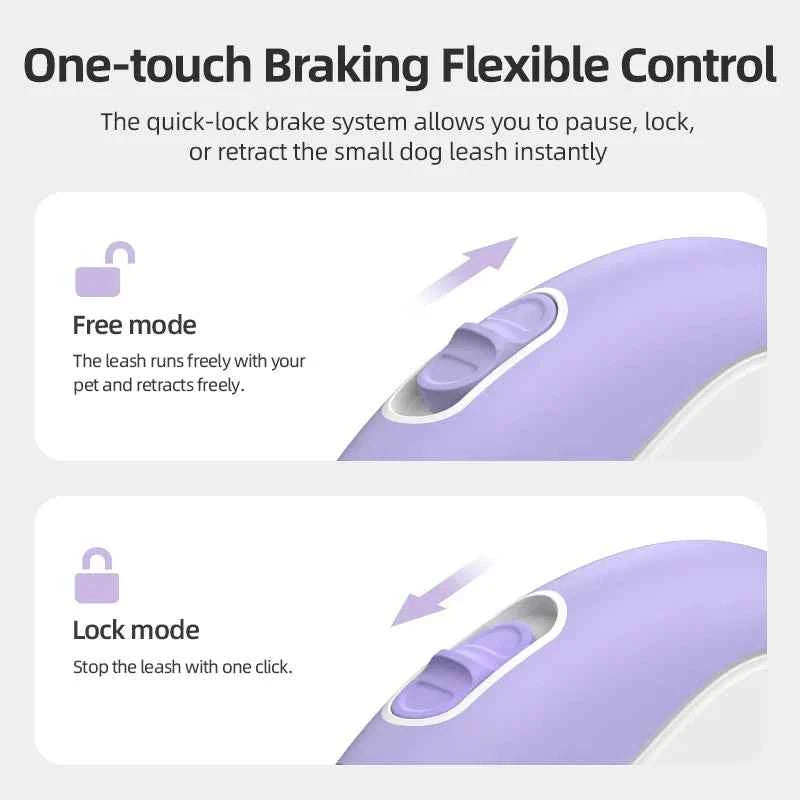 ROJECO Mini Automatic Retractable Dog Leash 3M Extendable Rope For Outdoor Travel Walking Hiking Pet Cat Dogs Traction Rope Lead