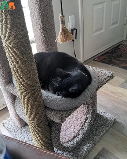 ATUBAN Cat Beds for Indoor Cats,Dog Bed Curl Sleep Plush Cushion Pillow,Non-Slip Bottom Washable Mat for Small Pet Puppy Rabbit