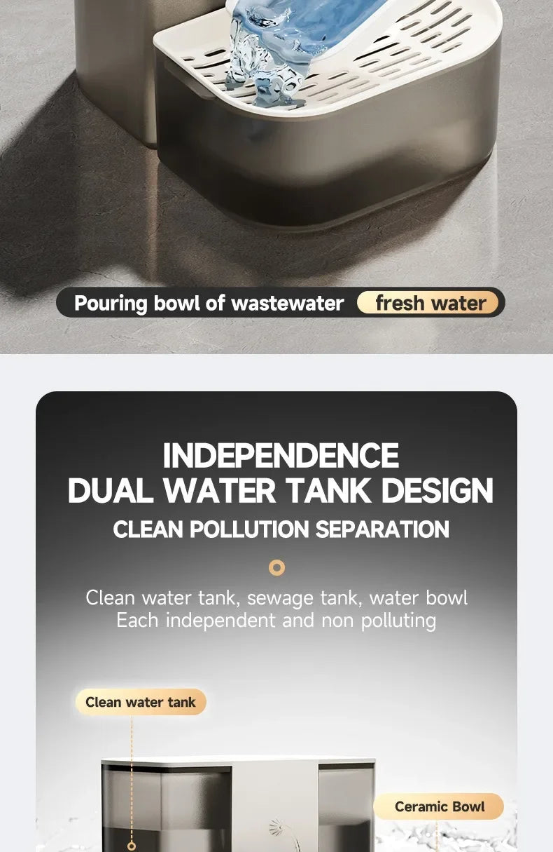 4.5L Smart Dump Pet Water Dispenser Remote Control Automatic Wireless Water Drinker Cat Water Feeder Kitten Heating Fountain
