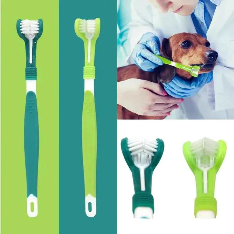 3-Sided Pet Toothbrush Dog Plastic Toothbrush Removing  Tartar Cleaning Mouth Pet  Care Cat Cleaning Mouth