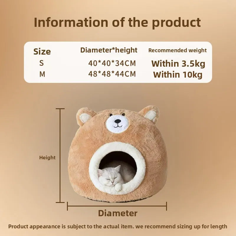 Cat nest autumn and winter pet nest cat house cat bed house nest thickened warm cat sleeping cradle nest kitten kennel