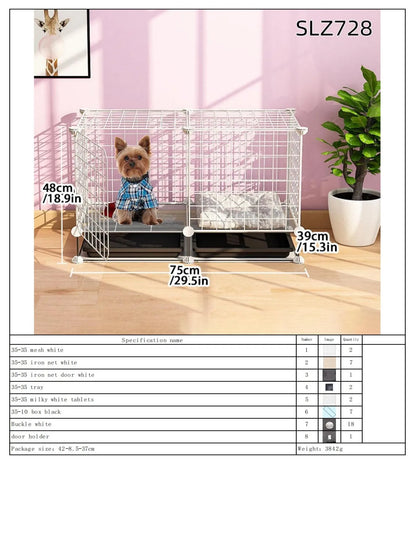 Dog Cage for Medium-Sized Dogs, Small Dogs, Indoor Teacup Dogs, Teddy, Labrador Villa Fence with Toilet, Dog Supplies