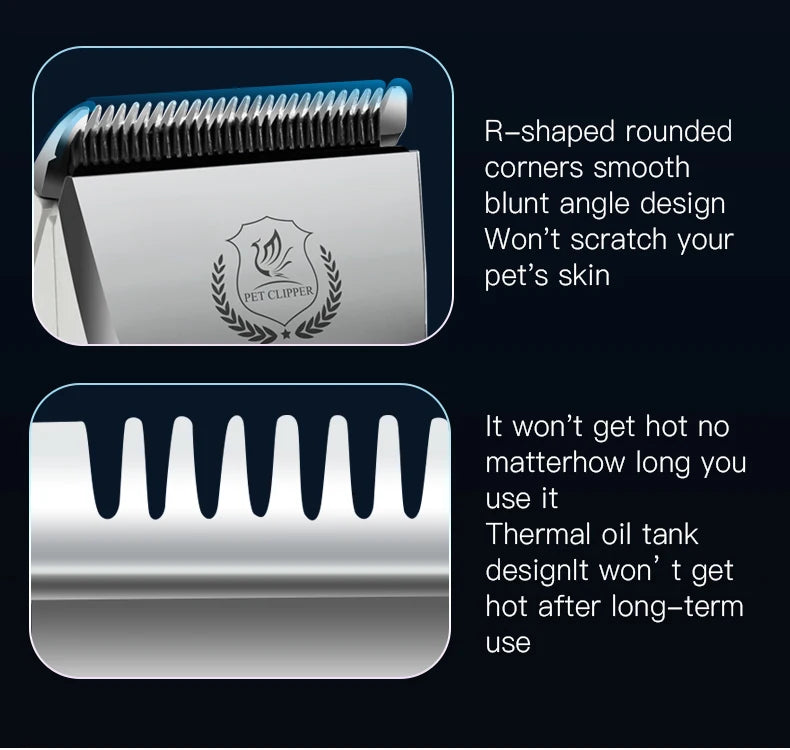 Fenice New Upgrade 5000mA Capacity Cordless LCD Screen Pets Dog Grooming Clippers Rechargeable Haircut Shaver for Trimming Salon