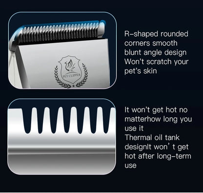 Fenice New Upgrade 5000mA Capacity Cordless LCD Screen Pets Dog Grooming Clippers Rechargeable Haircut Shaver for Trimming Salon