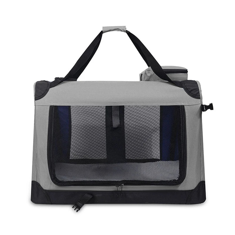 Soft Dog Crates Kennel for Pets 3 Door Soft Sided Folding Travel Pet Car Carrier with Straps and Mat for Dogs, Cats, Rabbits