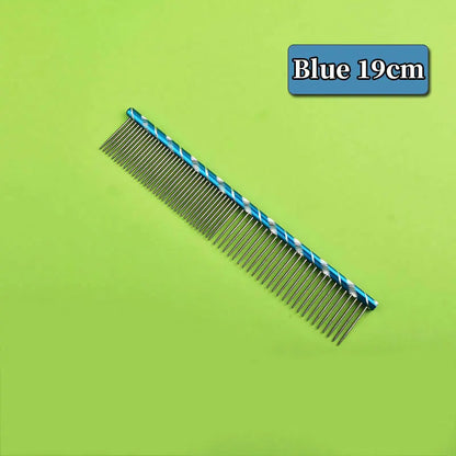 6 Colored Pet Dog Comb Straight Comb Cat Cleaning Brush 16/19/20/25cm Stainless Steel Lightweight Pets Cat Grooming Combs Dogs