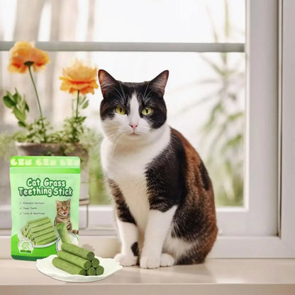 5PCS Cat Grass Teeth Grinding Stick Pet Snacks Hairball Removal Molars Ready To Eat Cat Baby Cat Teeth Cleaning Sticks