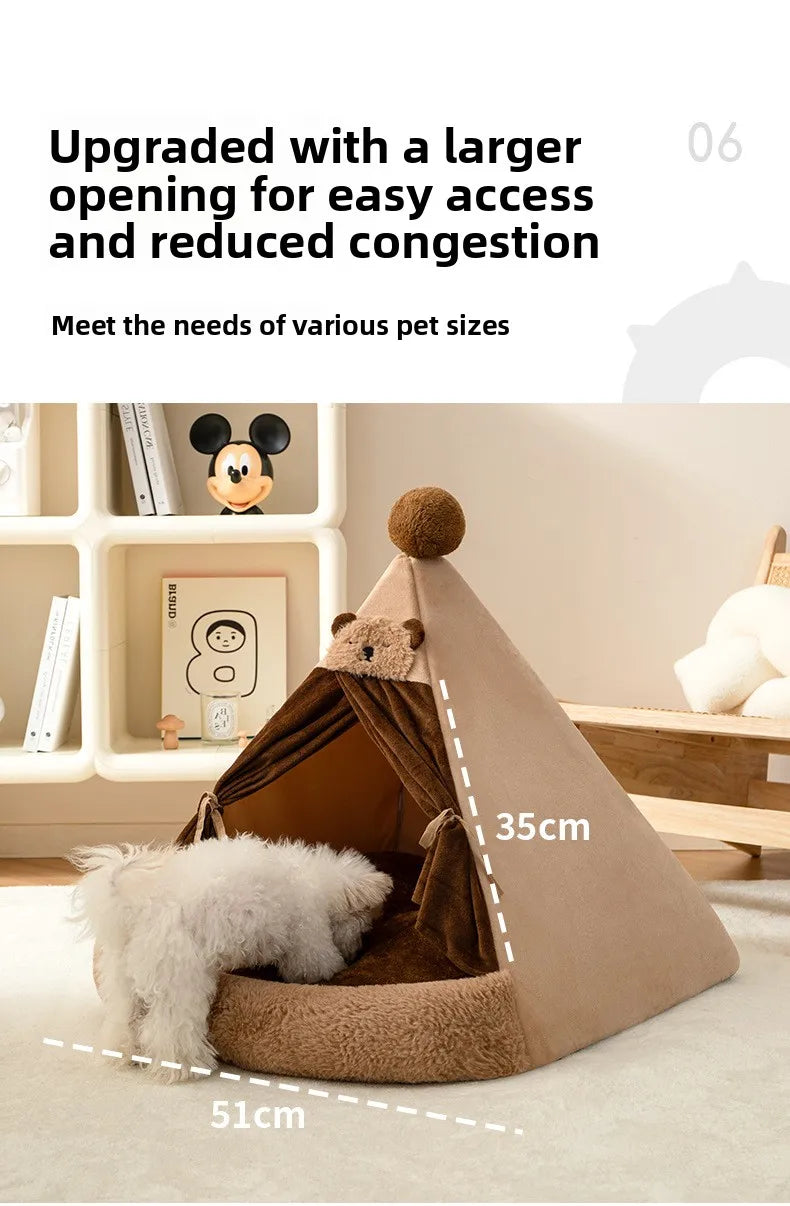 All Season Semi Enclosed Cat Dog Pet House Warm Winter Tent Shelter Wholesale Cat House Cat Accessories Cat's Nest Keeps Warm