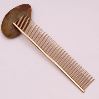 Copper Dog Grooming Combs Pet Boundary Knot Massage Tools Professional Salon Cat Hair Cleaning Crescent High Low Teeth 7817#