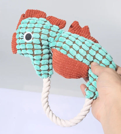 Pet Dog Plush Toy Interactive Dog Squeak Toys Bite Resistant Puppy Grinding Teeth Toy Funny Pet Seahorse Toy Dog Accessories