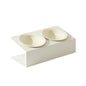 Cat Double Ceramic Bowl with Iron Stand Pet Elevated Raised Food Water Bowls Small Dogs Drinking Eating Feeding Supplies