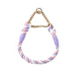 Dog Collar P Chain Comfortable Cotton Dog Collars Adjustable Braided Cotton Multi-Color Rope Collar with Durable Metal Dog Chain