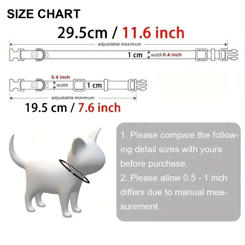 Personalized Cute ID Tag Cat Collar - Safe Breakaway Design with Engraved Name Phone Number Ideal Gift for Cat Lovers Pet Owners