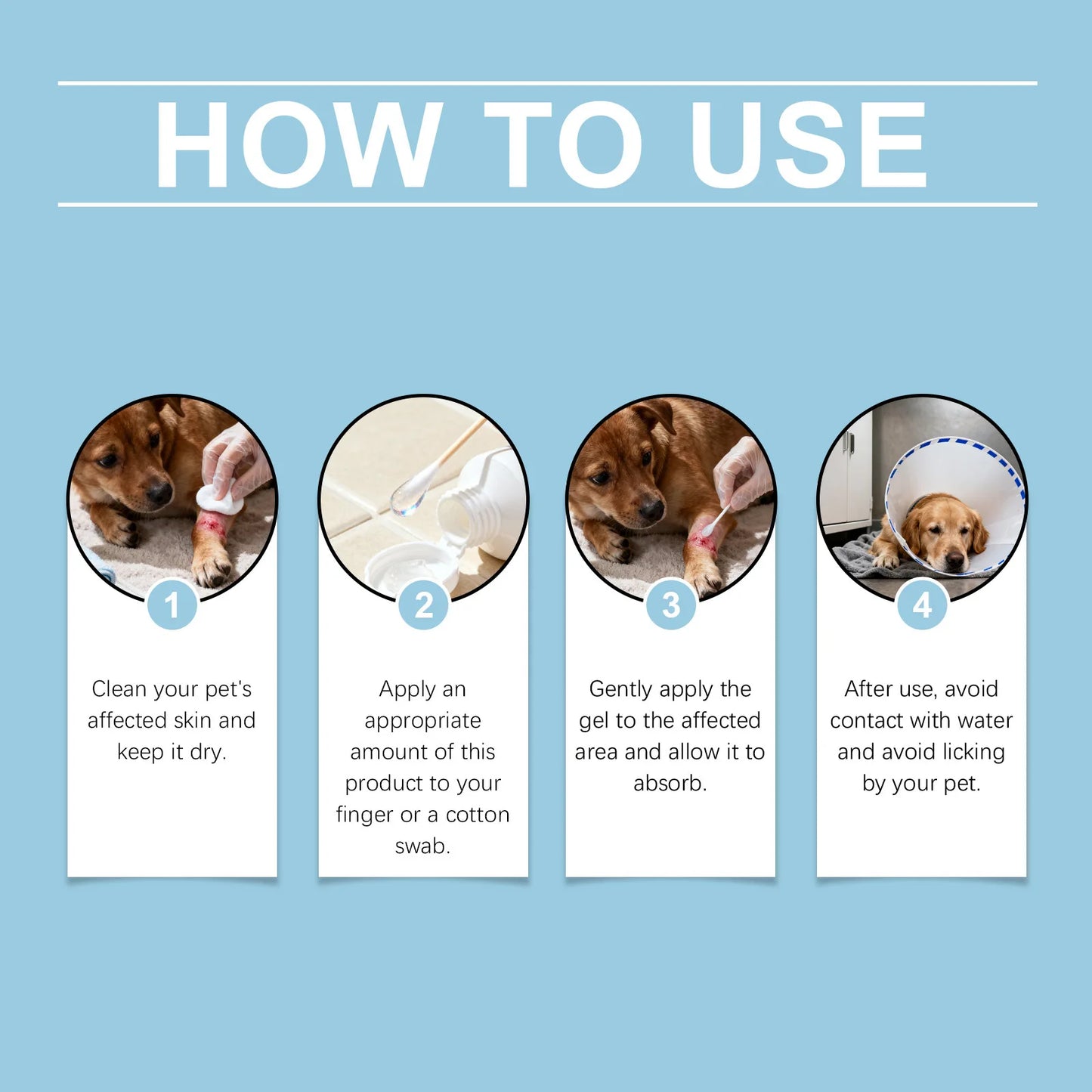 Pet Skin Care Gel Relieve Discomfort For Dogs Cats Control Alleviate Reduce Scratching Licking Portable Pet Wound Treatment Gels
