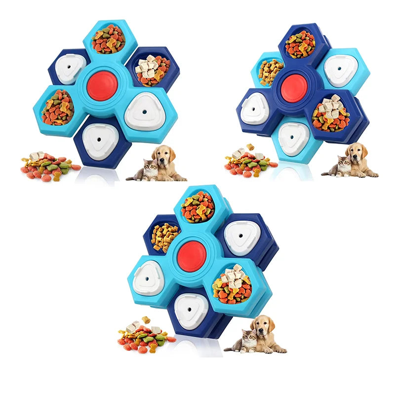 Interactive Slow Feeder Bowl New Durable Latex Dog Cat Puzzle Board Anti Boredom Pet Toy Anti Choking IQ Training Food Dish