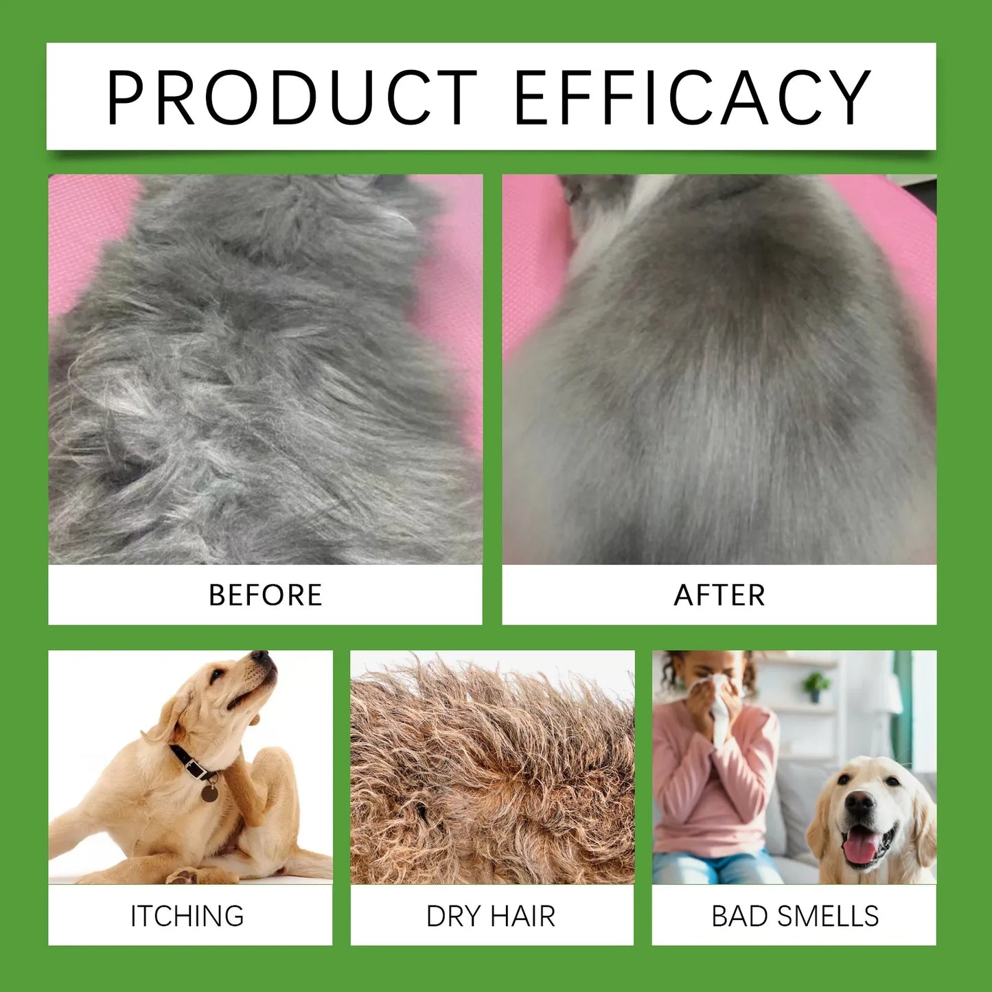YEGBONG 2-in-1 Pet Shampoo Conditioner for Dog Moisturizing Hypoallergenic Long-Lasting Scent Coat Care Cleansing Bath Liquid