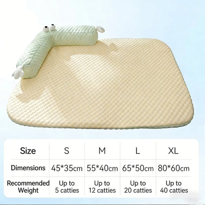 Dog Cool Mat Big-eyed Monster Breathable and Absorbent Mat Summer Cooling Sleeping Washable Pad Cool Nest for Cats Dogs