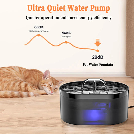 2.2L T-shaped Cat Water Fountain,Pet Water Dispenser With Filter,Dog Drinking Fountain For Cats,Ultra Quiet Water Pump - Pet Suppie