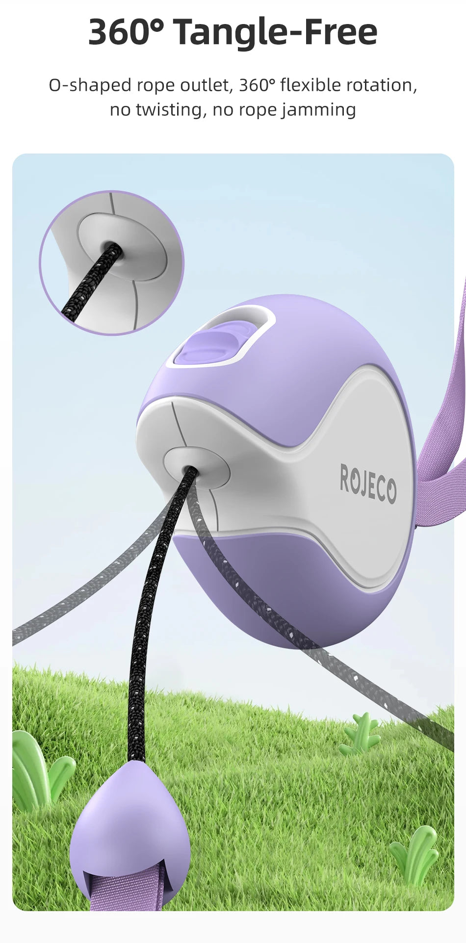 ROJECO Mini Automatic Retractable Dog Leash 3M Extendable Rope For Outdoor Travel Walking Hiking Pet Cat Dogs Traction Rope Lead