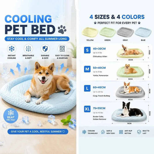 Summer Pet Cooling Mat Ice Silk Breathable Pad Cat Cushion Dog Sleep Nest Kennel Cool Feeling Teddy Bed for Small Medium Pets