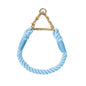 Dog Collar P Chain Comfortable Cotton Dog Collars Adjustable Braided Cotton Multi-Color Rope Collar with Durable Metal Dog Chain