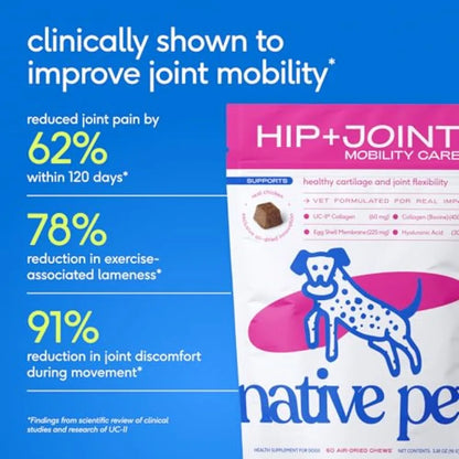 Hip and Joint Supplement for Dogs - UC-II Collagen Egg Shell Membrane and Hyaluronic Acid - Dog Joint Supplement Chews Supports