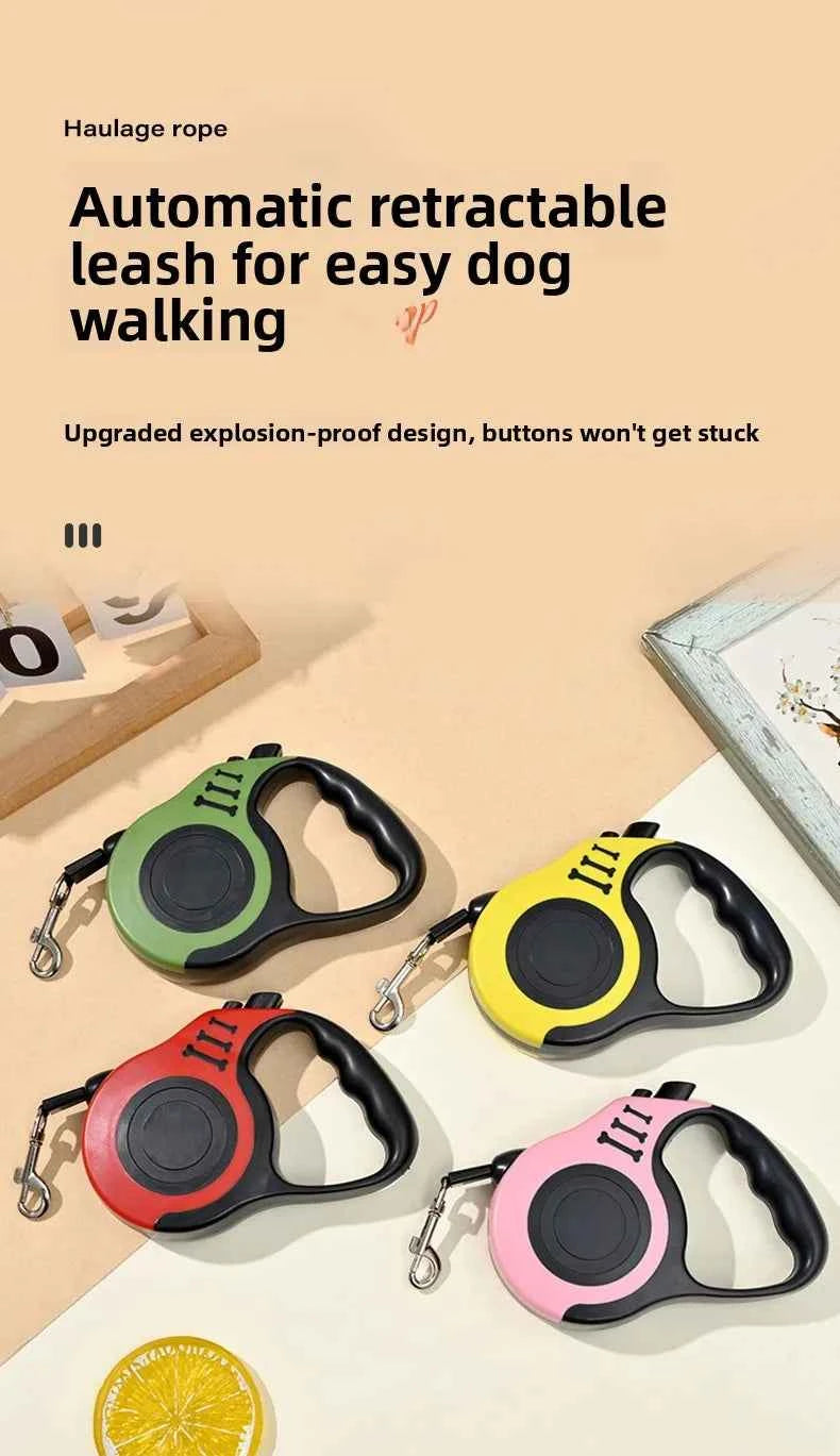 Pet Supplies Button Automatic Telescopic Leash, Super Strong Pulling Force Dog Walking Leash, Explosion-proof Dog Flushing Leash