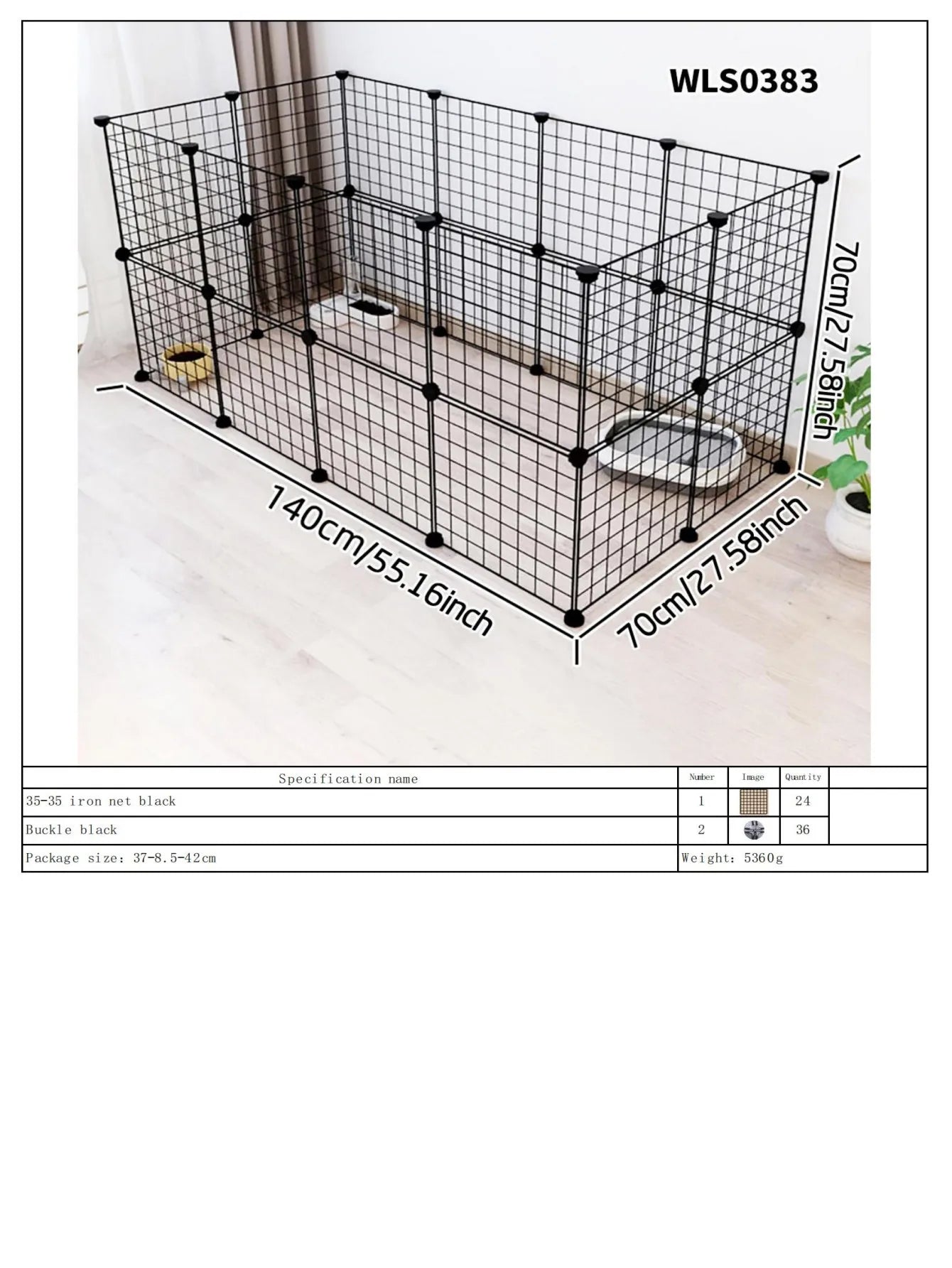 Cat and Dog Pet Fence Indoor Enclosure Freely Combinable Cat Cage Dog Cage Training Isolation Toilet Area for Small and Medium-Sized Dogs