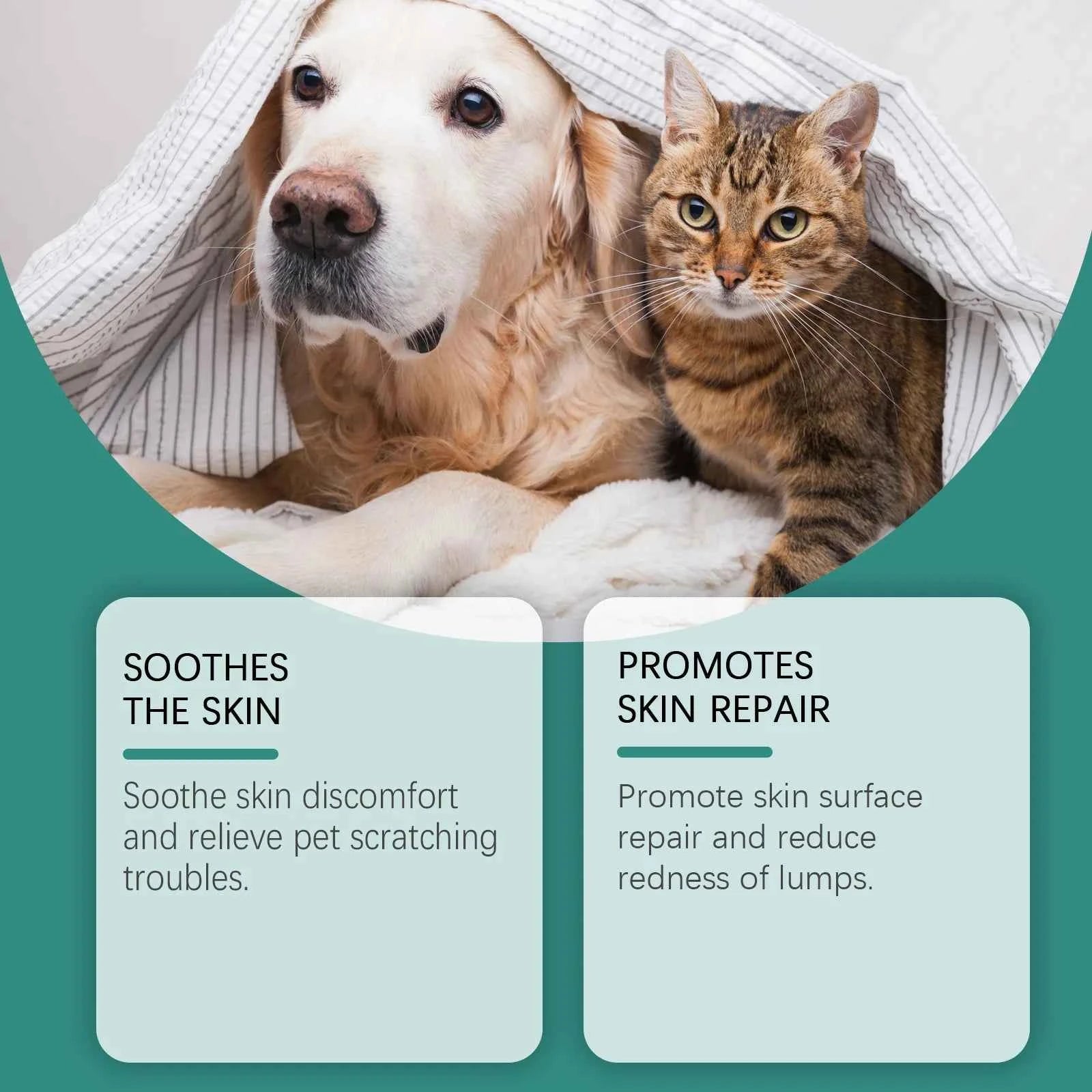 Pet Skin Repair Spray–Soothes Dryness, Sensitivity,Redness&Itching,Non-Irritating&Non-Sensitizing,Suitable for Puppies & Kittens