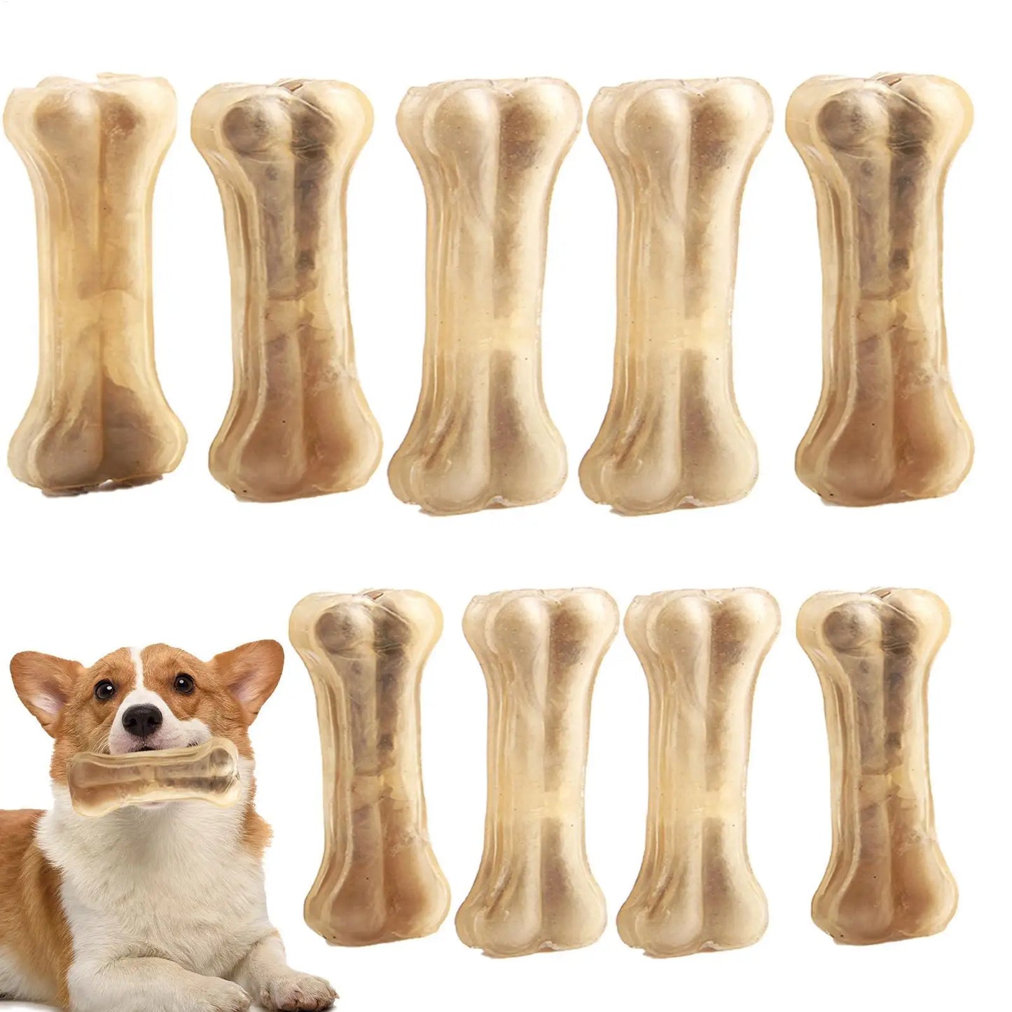 Durable Dog Chew Toys Cowhide Bones Dental Sticks Puppy Treats Supplies Cleaning Teeth Healthy Snacks for Small Medium Large Dog